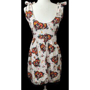 Hot Topic Book Of Life Dia De Los Muertos White And Red Heart Dress Size XL